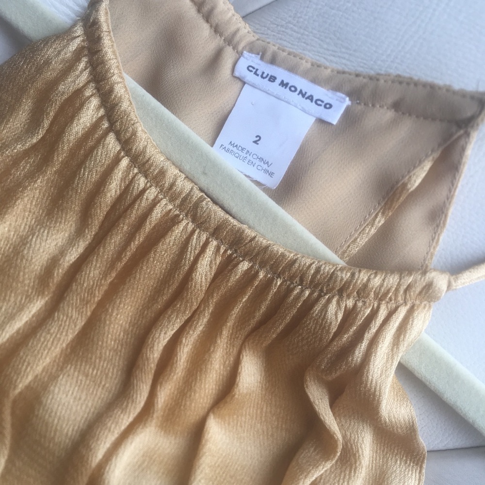 French Connection Gold/Silk party dress